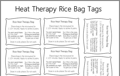 Free Printable Rice Bag Instructions