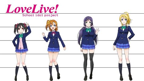 Love Live Characters Height Comparison Youtube