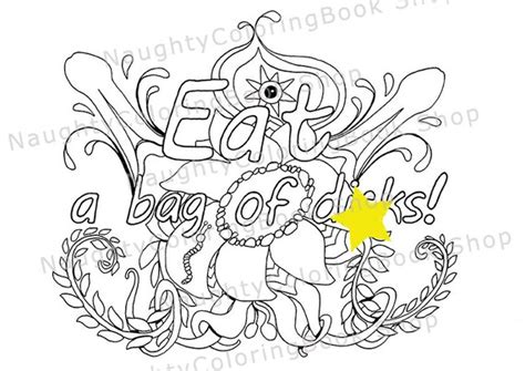 Eat A Bag Of Diks Swear Words Printable Coloring Pages