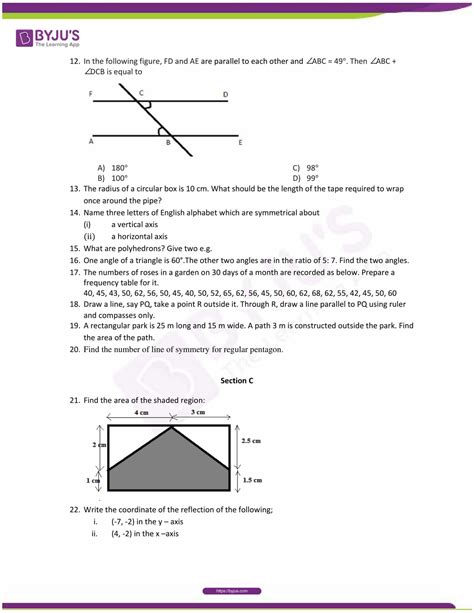 Sample Papers For Class Maths Ncert Final Exam Example Papers