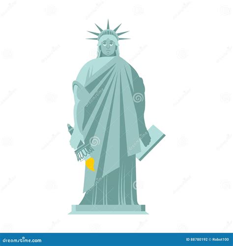 Statue Of Liberty Sad Sorrowful Landmark America Stock Vector