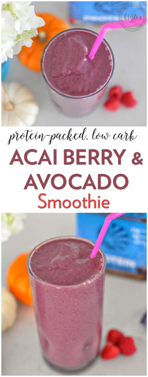 I've added veggies to increase the nutrients and volume of each smoothie. Protein-Packed, Low-Carb Acai Berry & Avocado Smoothie - Kristen Hewitt | Recipe | Avocado ...