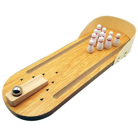 Newest Mini Wooden Desktop Bowling Game Toy Set Fun Indoor Parent Child