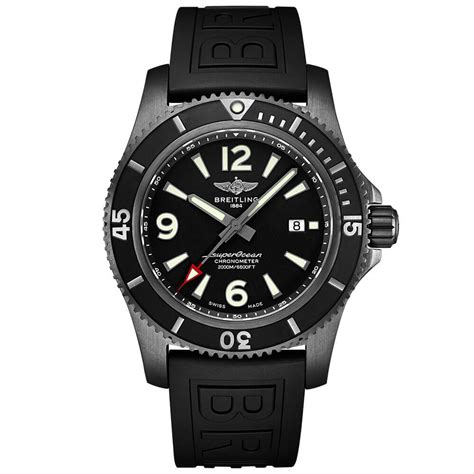 Breitling Superocean Automatic 46 Black Steel Watch 46mm