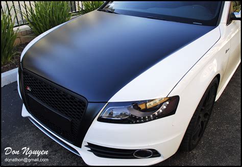 Don Nguyen Matte Black Roof Center Of Hood And Bumper White A4 B8