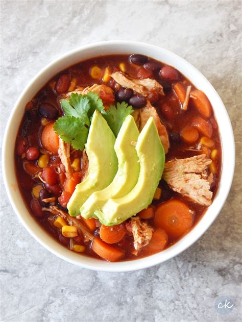 A quick & easy recipe that can also be made into a freezer meal! Crock-Pot Chicken Taco Soup - She's Country Kitchen