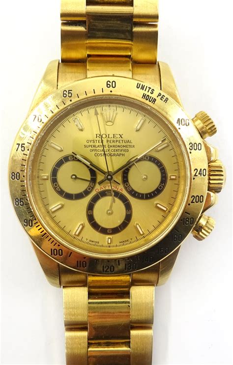 Rolex Oyster Perpetual Cosmograph Daytona Ct Gold Bracelet Wristwatch
