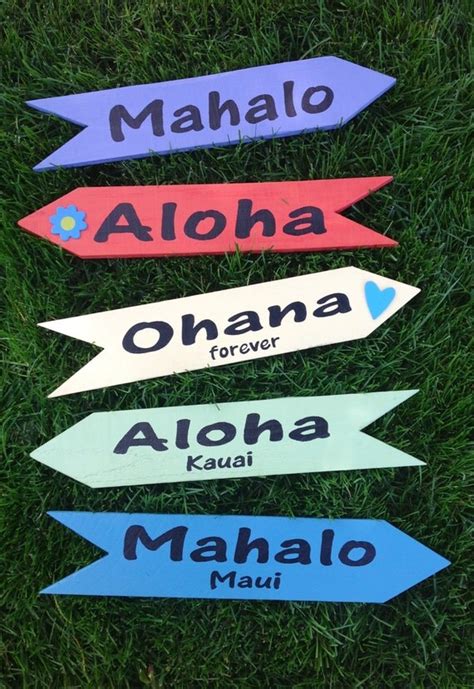 Items Similar To Hawaiian Directional Signs Aloha Mahalo Ohana