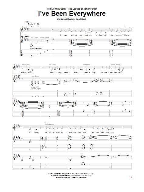 Ive Been Everywhere By Johnny Cash Guitar Tab Guitar Instructor