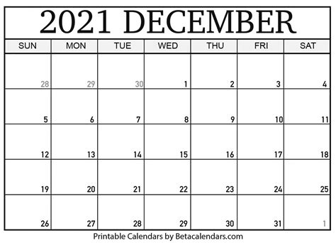 December 2021 Christmas Printable Calendar Christmas Ornaments 2021