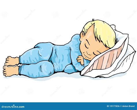 Cartoon Of Little Boy Sleeping On A Pillow Stock Vector Illustration