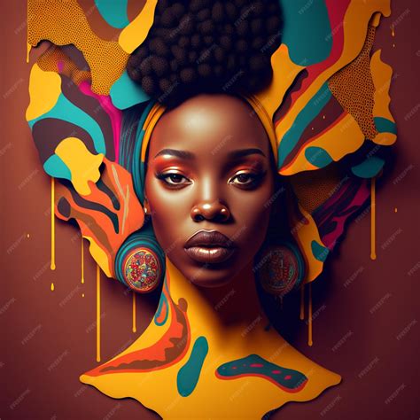 Premium Ai Image Black Beauty Beautiful Black Girl Afro American African Woman Black Model