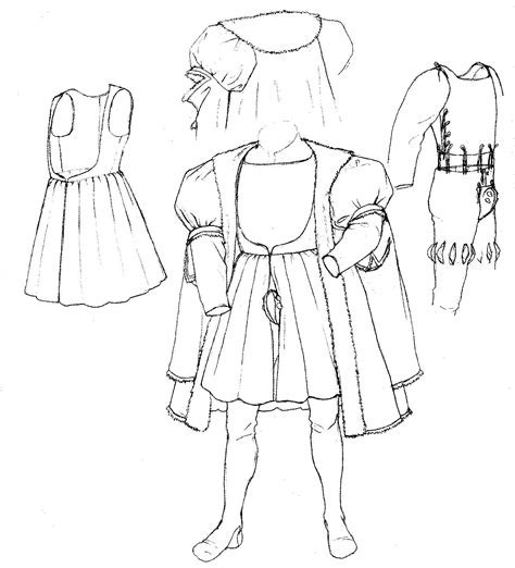Tudor Tailor Drawing To Use As Scheme Base Renaissance Costume