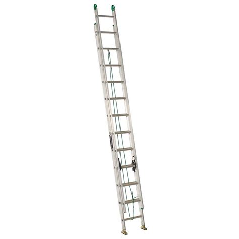 Louisville Ladder 24 Ft Aluminum Extension Ladder With Progrips 225