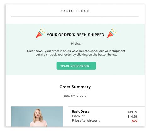 Order Confirmation Email Template The One To Engage Customers