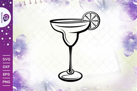Margarita Glass Outline Svg Cut File Margarita Glass With Lime Svg