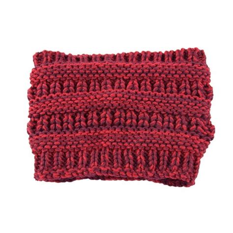 Knitted Ponytail Cap Woolen Head Cap Outdoor Warm Women Knitted