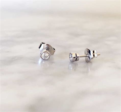 Bezel Diamond Studs Earrings Sampat Jewelers Inc