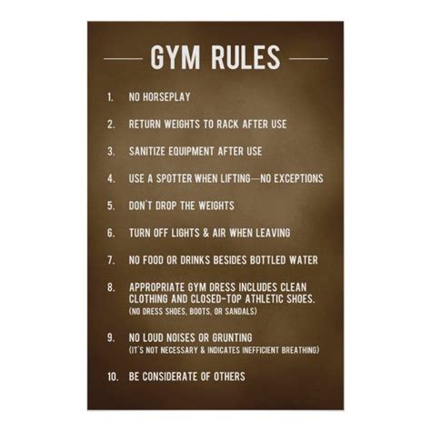 Gym Rules Poster Zazzle Gym Rules Gym Etiquette Ab Workout At Home