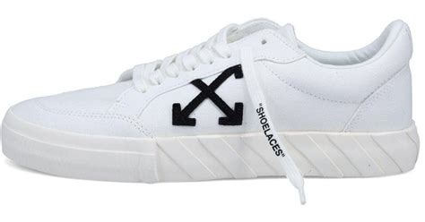 Off White Co Virgil Abloh White Arrow Low Vulcanised Canvas Sneakers