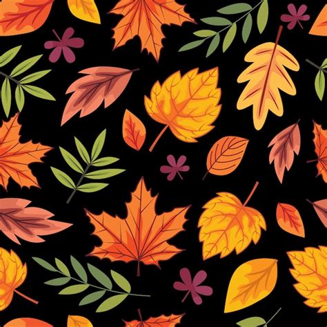Premium Vector Seamless Fall Leaves Pattern Background