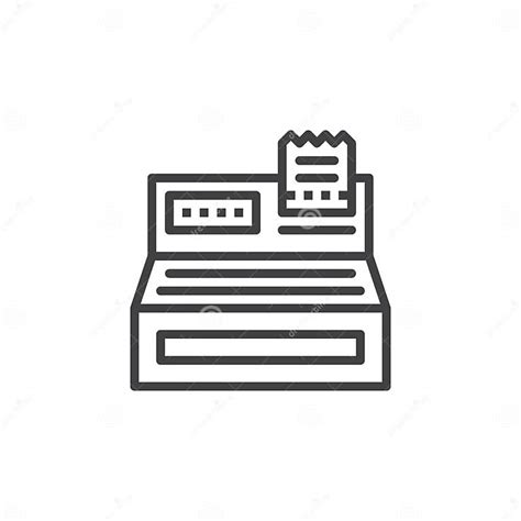 Cash Register Line Icon Outline Vector Sign Stock Vector