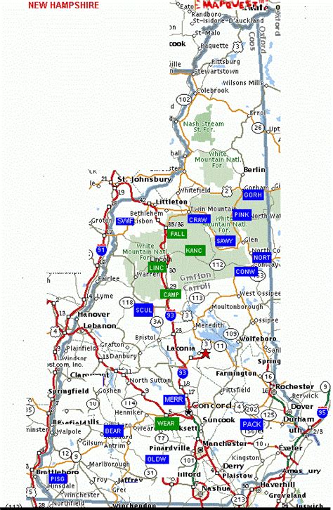 New Hampshire Hiking Maps Zip Code Map
