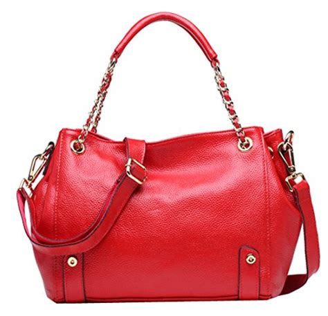 Heshe Womens Leather Top Handle Bags Tote Handbags Shoulder Bag Satchel