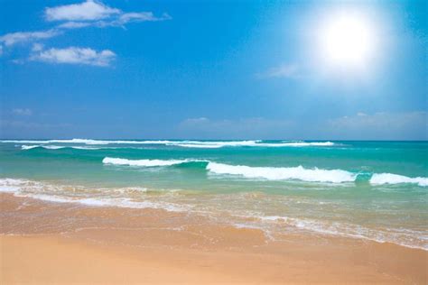 Beautiful Ocean Beach Scene On A Bright Day Beach