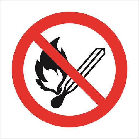 No Open Flame Fire Pss Prohibition Signs Safeway Systems