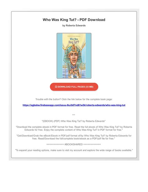 Ebook Pdf Who Was King Tut By Roberta Edwards By Bookshared Issuu