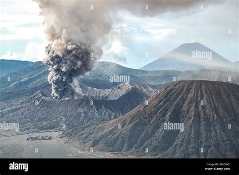 Eruption Of Mount Bromo Stock Photo Alamy