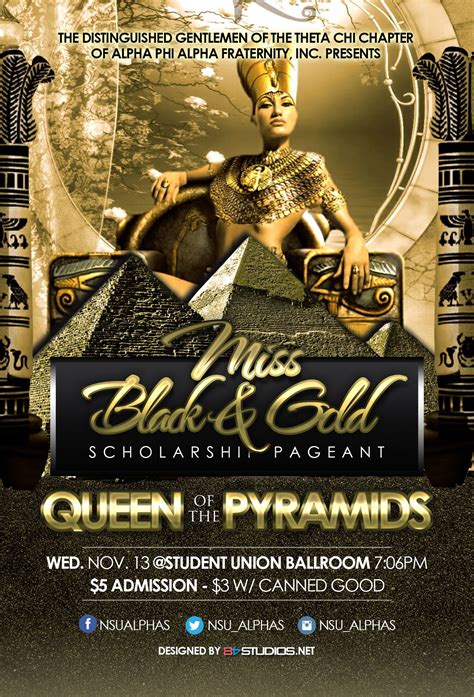 Flyer Design For The Nsu Alphas Miss Black And Gold Pageant Alpha