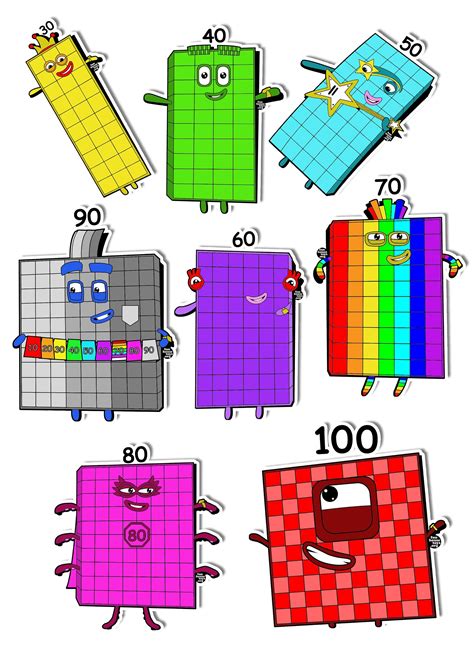 Numberblocks Magnetic Set 1 To 100 And Multiplication Etsy Free
