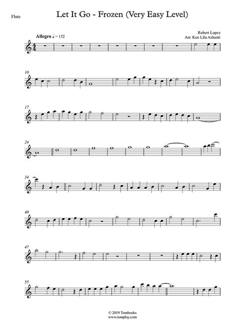 Let It Go Frozen Very Easy Level Menzel Flute Sheet Music