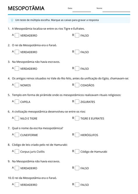 Questões Sobre A Mesopotamia