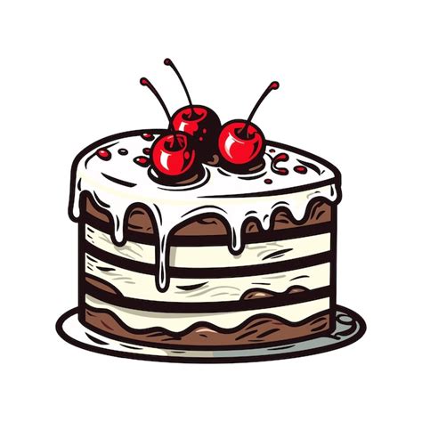 Premium Vector Black Forest Cake Clip Art Illustration