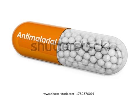 Antimalarial Drug Capsule Antimalarial 3d Rendering Stock Illustration