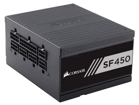 The max power output of the sf600 is 600 w, as its model number implies, and its efficiency is 80 plus gold certified. Corsair SF600 y SF450, fuentes SFX 80 Plus Gold modulares