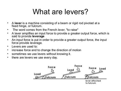 Levers And Their Classes