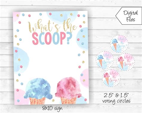 Whats The Scoop Gender Reveal Game Ice Cream Gender Etsy