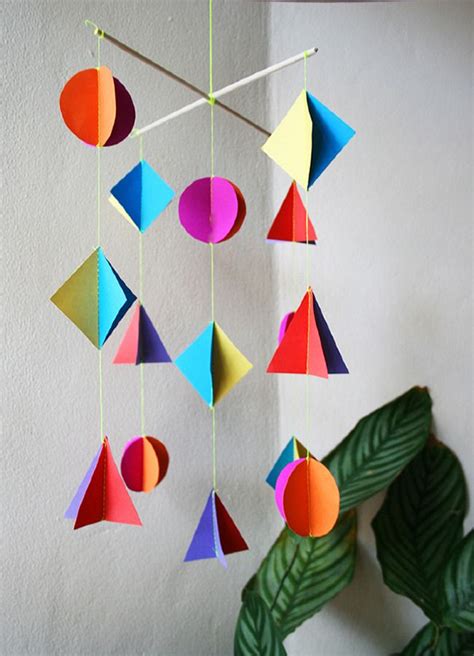 Great Rainbow Geometric Diy Mobile By Kitiya Palaskas Crafts Make A