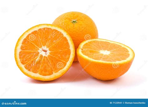 Orange Whole And Halves Stock Image Image Of Citrus 7123941