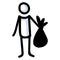 Hand Drawn Stick Figure Trash Collecting Concept Of Clean Up Earth Day