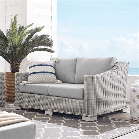 Light Grey Wicker Outdoor Furniture Draw Fdraw