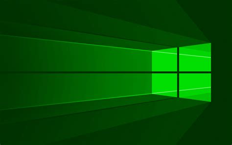 Download Wallpapers Windows 10 Green Logo 4k Minimal Os Green