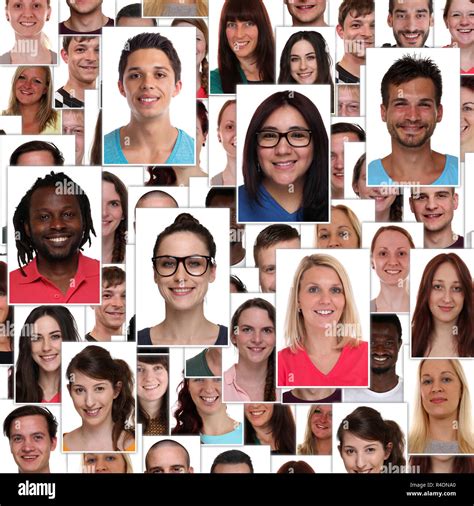 Multicultural Young People People People Group Background Collage Faces