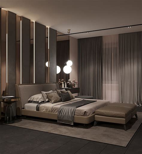 Bedroom In Contemporary Style On Behance Contemporary Style Bedroom Bedroom Design Luxurious