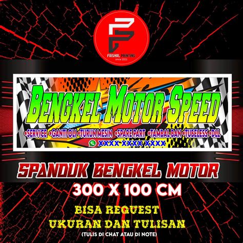 Spanduk Bengkel Motor Ala Racing Banner Bengkel Motor Spanduk