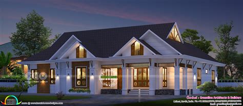 Superb Single Floor Sloped Roof Home With 4 Bedrooms Kerala Home